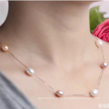 Mixed Color 7-8mm AAA 925 Silver Teardrop Pearl Necklace